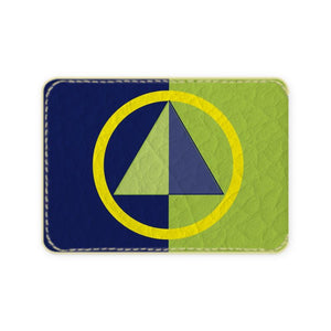 Navy Lime Diamond Leather Card Case