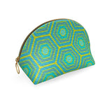 Turquoise Honeycomb Shell Leather Pouch